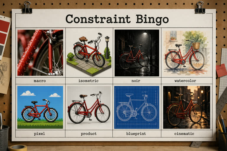 Use case: productivity-visual. Topics: Game Design, Photoreal, Productivity Visual, Prompt Game, Typography.