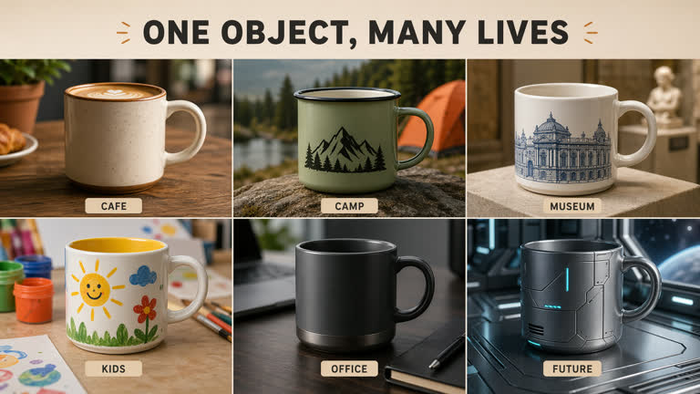 Use case: product-mockup. Topics: Education, Material Study, Product Mockup.