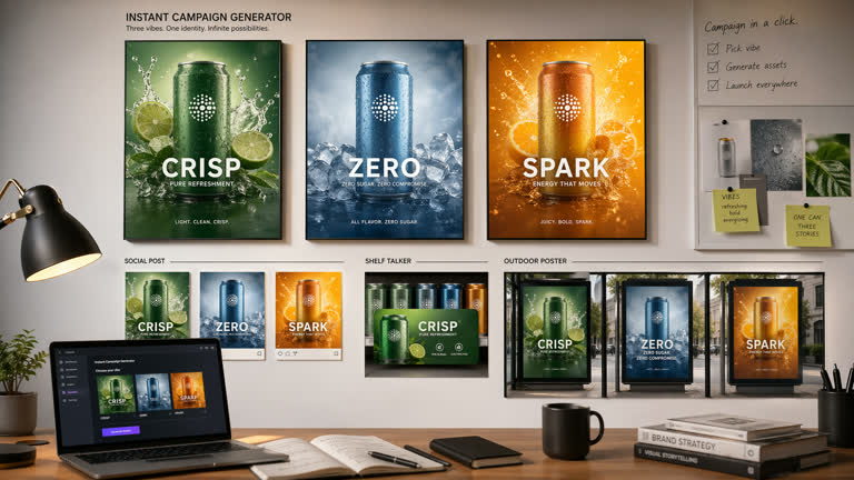 Use case: ads-marketing. Topics: Ads and Marketing, Lighting and Weather, Product Mockup, Typography.
