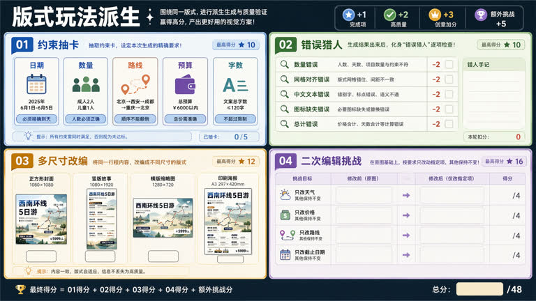 Use case: productivity-visual / image evals. Topics: Game Design, Lighting and Weather, Operations, Product Mockup, Productivity Visual, Storytelling, Typography, Worldbuilding.
