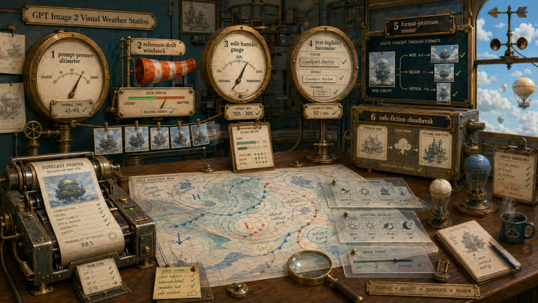 Use Case Station: Visual Weather Signals. Topics: Edit Humidity Gauge, Format Jetstream Router, Game Design, Prompt Pressure Altimeter, Reference Drift Windsock, Safe Fiction Cloudbreak, Text Legibility Barometer, Typography.