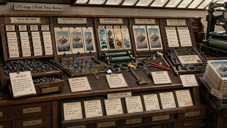 Use Case Bureau: Proof Press Workflows. Topics: Edition Ledger Trail, Game Design, Infographic, Ink Separation Remix, Proof Pull Critique, Registration Pin Rehearsal, Rights Safe Forme Lock, Typecase Brief Sorter.