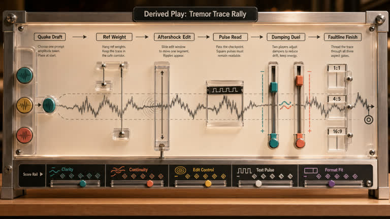 Derived Play: Tremor Trace Rally. Topics: Aftershock Edit, Damping Duel, Faultline Finish, Product Mockup, Pulse Read, Quake Draft, Ref Weight, Tremor Trace Rally.