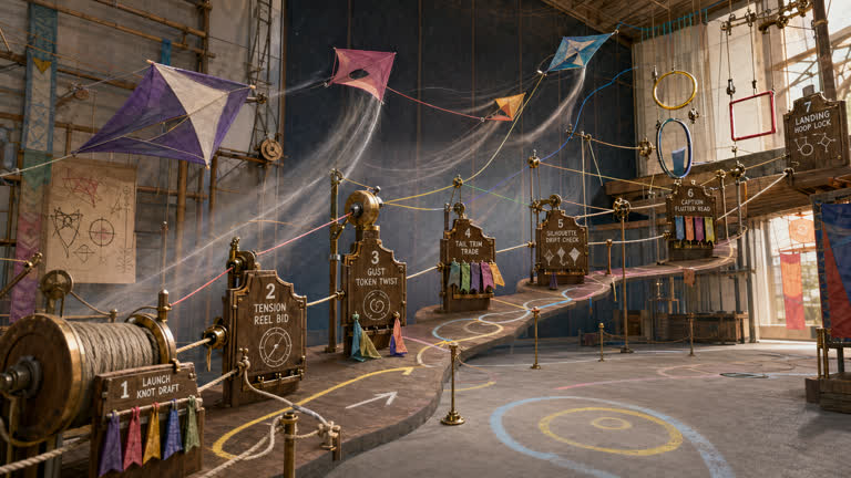 Derived Play: Kite Line League. Topics: Caption Flutter Read, Gust Token Twist, Kite Line League, Landing Hoop Lock, Launch Knot Draft, Silhouette Drift Check, Tail Trim Trade, Tension Reel Bid.