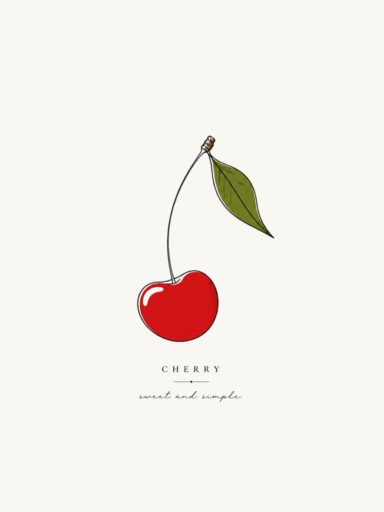 GPT Image 2 minimal cherry line illustration. Topics: Editorial Style, Gpt Image 2, Infographic, Line Art, Minimal Illustration, Social Workflow, X Prompt Redraw.
